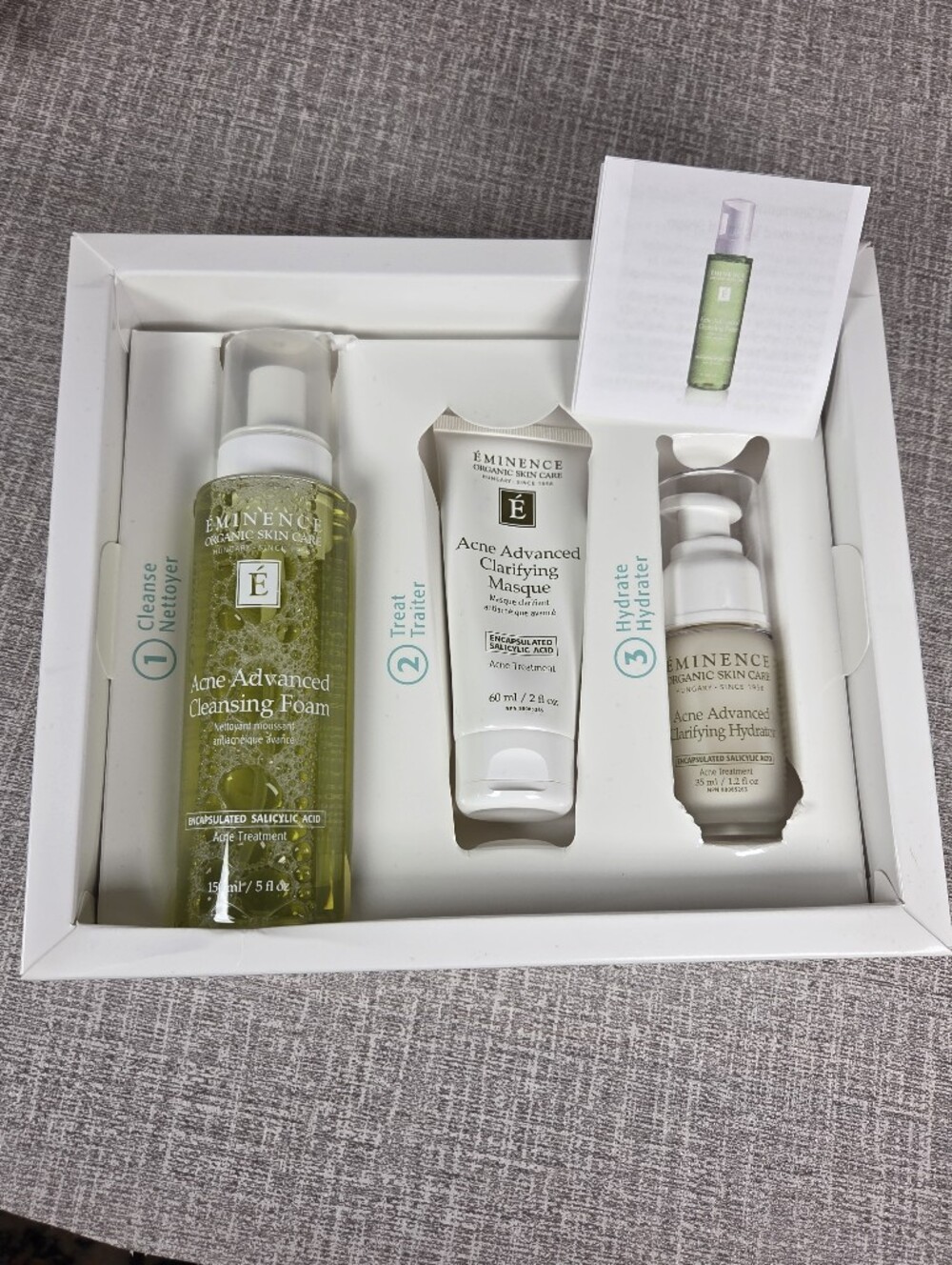 NEW Eminence Acne Advanced Treatment System Cleansing Foam Masque Hydrator